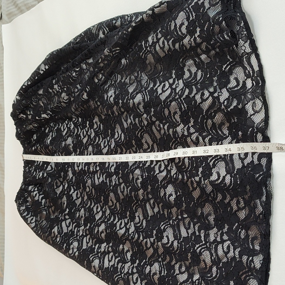 Coldwater Creek Maxi Skirt Size M Whimsigoth Goth Formal Black Lace Halloween - Picture 6 of 12